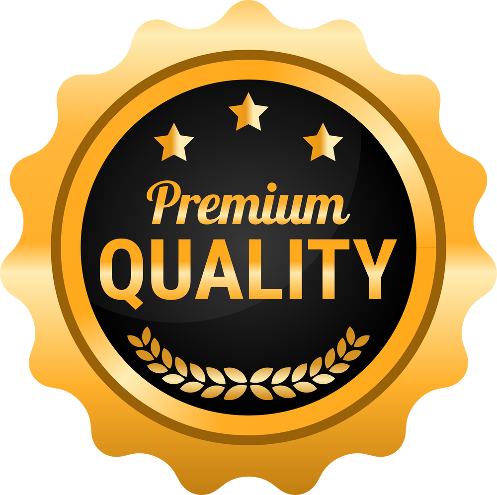 Premium quality golden badge